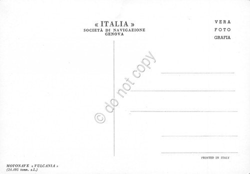 Cartolina Nave Motonave Vulcania
