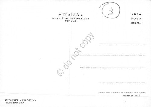 Cartolina Nave Motonave Vulcania danneggiata | Immagine Gallery 2