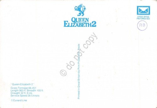 Cartolina Nave Queen Elisabeth 2 Cunard | Immagine Gallery 2