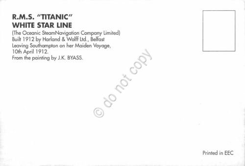 Cartolina Nave RMS Titanic White Star Line laterale