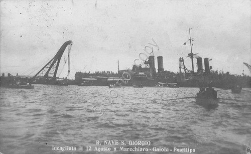 Cartolina Nave San Giorgio Incagliata a Marechiaro Gaiola Posillipo | Immagine principale