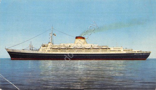 Cartolina Nave T/n Leonardo da Vinci Mediterraneo Italia società di …