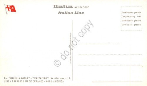 Cartolina Nave T/N Michelangelo Italia Navigazione | Immagine Gallery 2