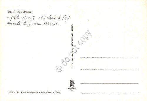 Cartolina Nemi Nave Romana i resti | Immagine Gallery 2