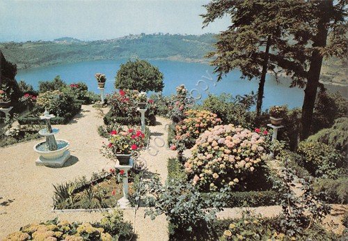 Cartolina Nemi Panorama lago da terrazza anni '70