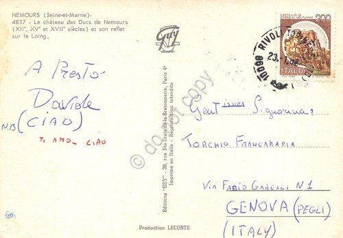 Cartolina Nemours Chateau des Ducs 1982 | Immagine Gallery 2
