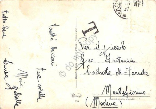 Cartolina neonato con coperta 1956 Tassata