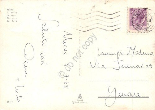 Cartolina Nervi il parco carretto con cavallo per bambini | Immagine Gallery 2