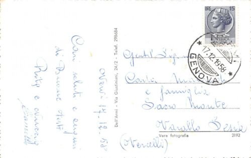 Cartolina Nervi passeggiata a mare spiaggia stabilimenti balneari 1958