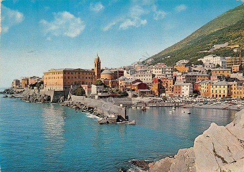 Cartolina Nervi Porticciolo dal mare 1982 (Genova)