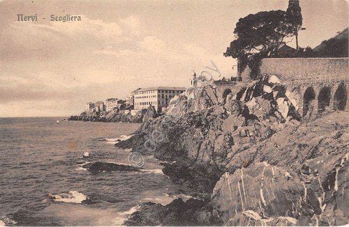 Cartolina Nervi scogliera
