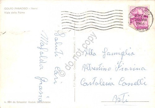 Cartolina Nervi Viale delle Palme Fiat 500 Furgone Motta 1964 … | Immagine Gallery 2
