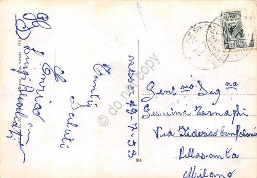 Cartolina Nesso Lago di Como panorama parziale dal Lago 1953