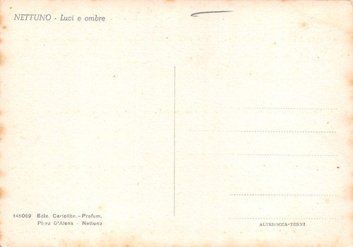 Cartolina Nettuno Luci e ombre porticciolo barca a vela