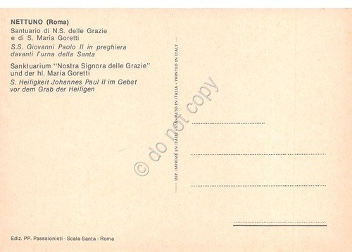 Cartolina Nettuno Santuario N. S. delle Grazie Papa Giovanni Paolo …