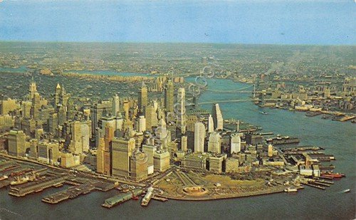 Cartolina New York Manhattan aerial view 1968 | Immagine principale