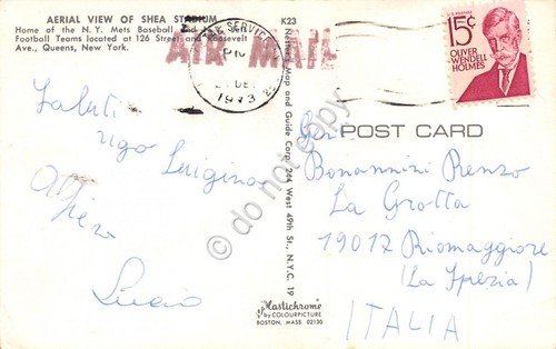 Cartolina New York Shea Stadium aerial view 1973 | Immagine Gallery 2