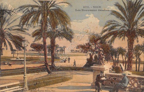Cartolina Nice les noveaux jardin illustree 1912