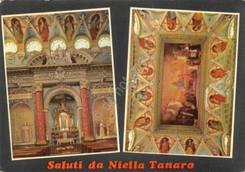 Cartolina Niella Tanaro Chiesa Nostra Signora vedute interno 1973 | Immagine principale