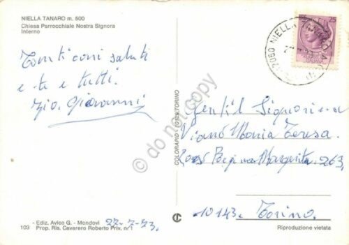 Cartolina Niella Tanaro Chiesa Nostra Signora vedute interno 1973 | Immagine Gallery 2