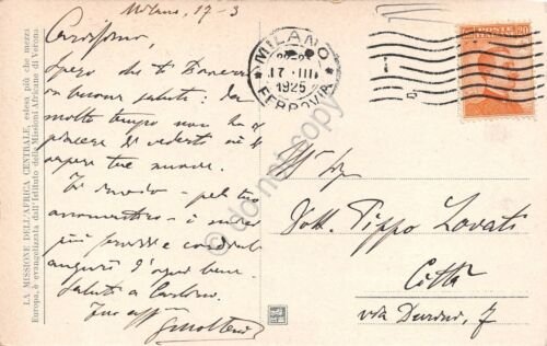 Cartolina Nigrizia fabbrica abitazioni Missioni Africa Centrale 1925