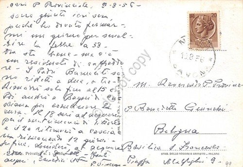 Cartolina Noli Panorama dal castello 1956