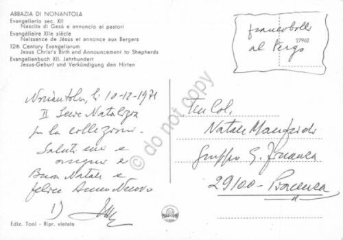 Cartolina Nonantola Abbazia Francobollo frontale 1971 (Modena) | Immagine Gallery 2