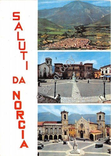 Cartolina Norcia saluti da vedutine (Altre tematiche) | Immagine principale