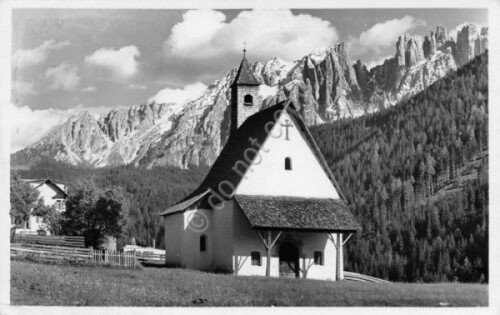Cartolina Nova Levante con Latemar Chiesa anni ' 50