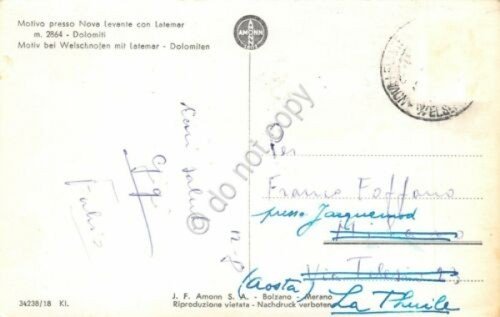 Cartolina Nova Levante con Latemar Chiesa anni ' 50