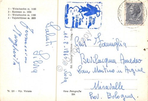 Cartolina Novalevante vedute e costumi 1960