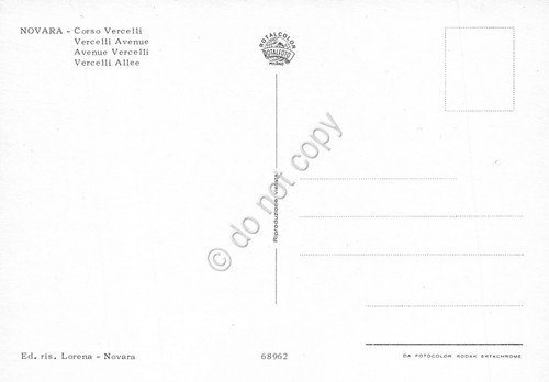 Cartolina Novara Corso Vercelli NVG