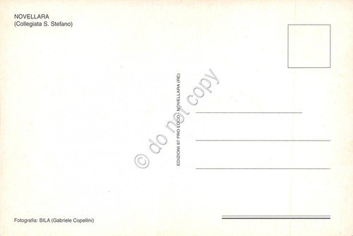 Cartolina Novellara Collegiata S. Stefano Notturno