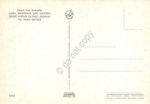 Cartolina Nuova Olonio Casa Madonna del Lavoro Interno Opera Don …