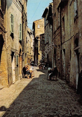 Cartolina Offida Ascoli Piceno Lavorazione del merletto a tombolo offidano