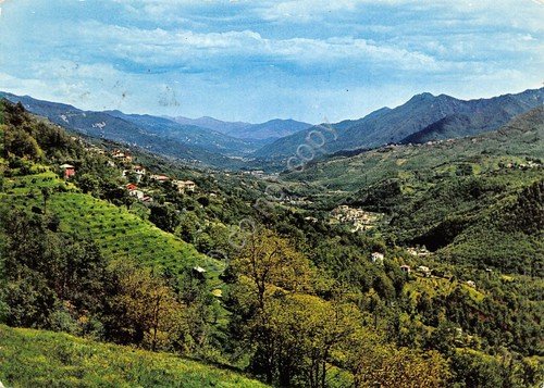 Cartolina Ognio Val Fontanabuona panorama 1976