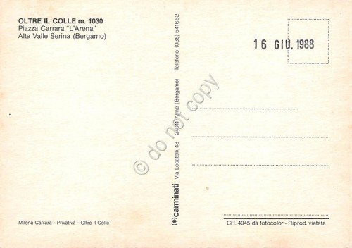 Cartolina Oltre il Colle Piazza Carrara