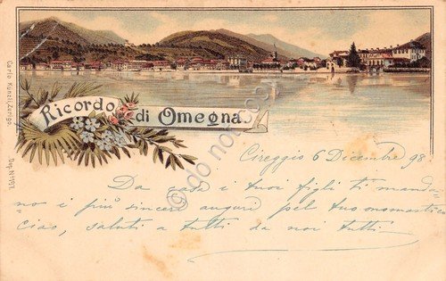 Cartolina Omegna gruss aus illustrata 1898