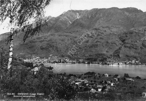 Cartolina Omegna Lago Cusio panorama parziale 1949