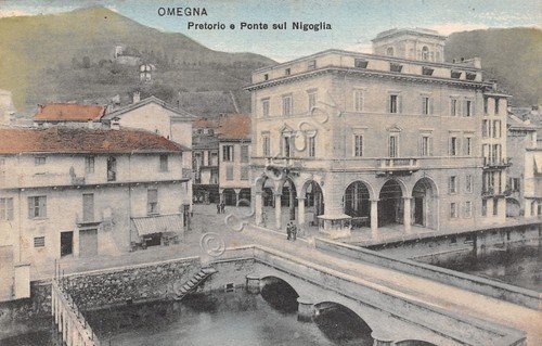 Cartolina Omegna Linea del Sempione Pretorio Ponte su Nigoglia 1908 … | Immagine principale