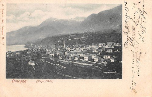 Cartolina Omegna panorama case e terreni 1903 | Immagine principale