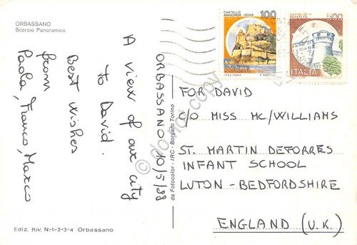 Cartolina Orbasssano Panorama parziale 1988 | Immagine Gallery 2