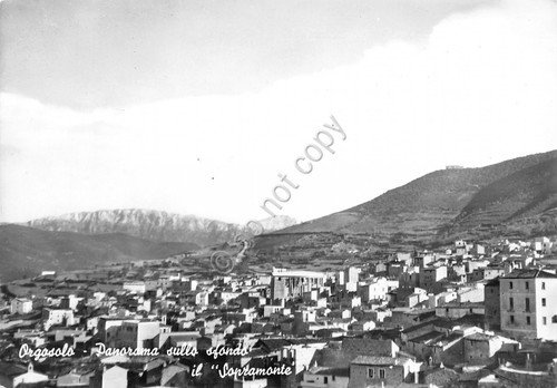 Cartolina Orgosolo panorama con Sopramonte anni '50 | Immagine principale