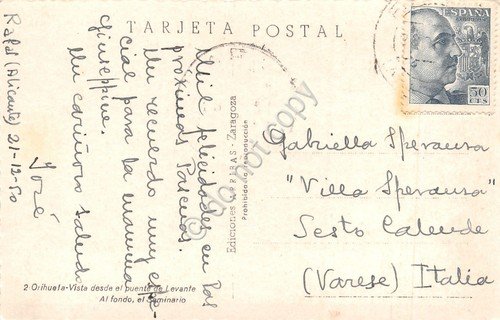 Cartolina Orihuela Espana Rio Segura a su paso por Orihuela1950