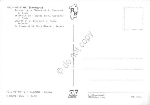 Cartolina Oristano Chiesa S. Giovanni in Silis interno | Immagine Gallery 2