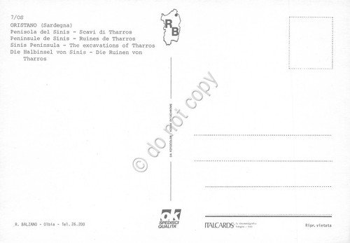Cartolina Oristano Penisola del Sinis Scavi di Tharros