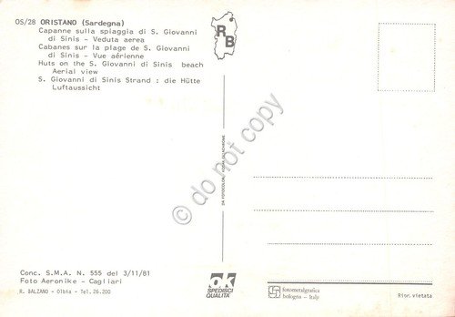 Cartolina Oristano S. Giovanni in Silis capanne sulla spiaggia veduta … | Immagine Gallery 2