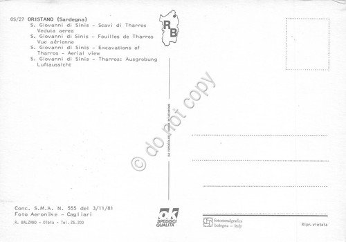 Cartolina Oristano S. Giovanni in Silis Scavi di Tharros panorama …
