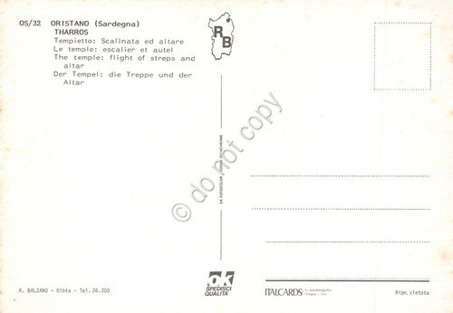 Cartolina Oristano Tharros scalinata e altare | Immagine Gallery 2