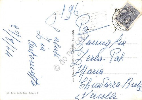 Cartolina Oropa Santuario Pascolo mucche 1964 (Biella)